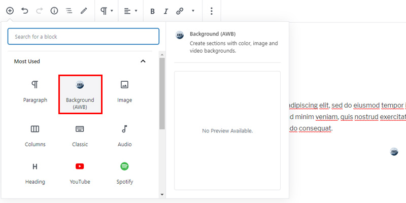 Parallax plugin Gutenberg option