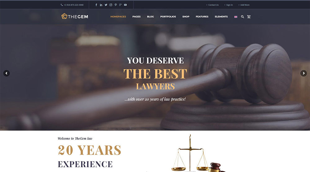 TheGem Lawyer WordPress Theme