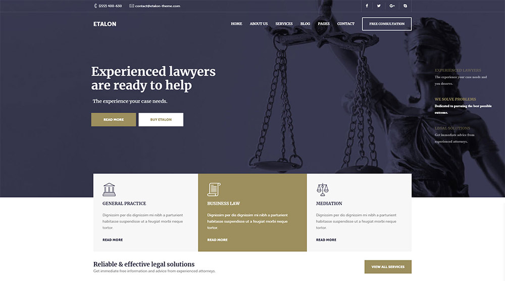 Etalon Lawyer WordPress Theme