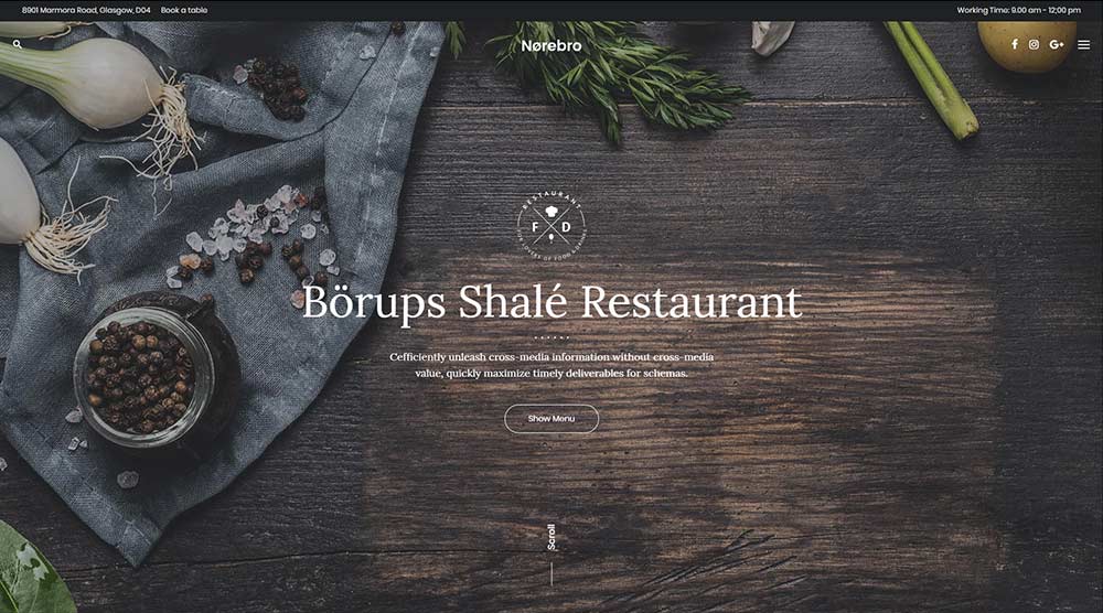 20+ отличных тем WordPress с Slider Revolution 14 Norebro WordPress Theme with Slider
