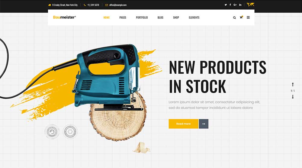 20+ отличных тем WordPress с Slider Revolution 15 Baumeister WordPress Theme with Slider