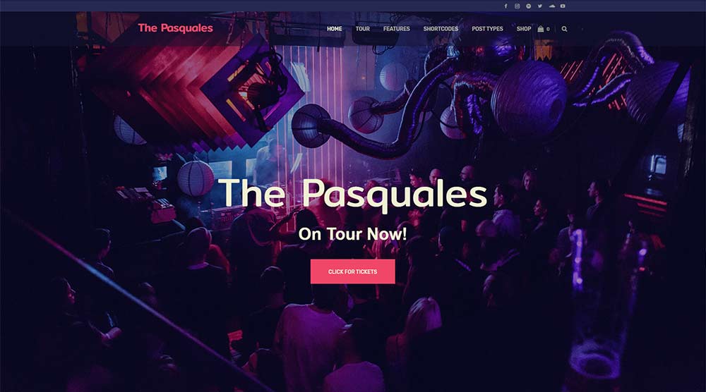 The Pasquales Music WordPress Theme