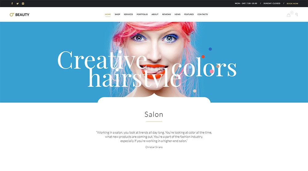 Hair Salon Wordpress Theme