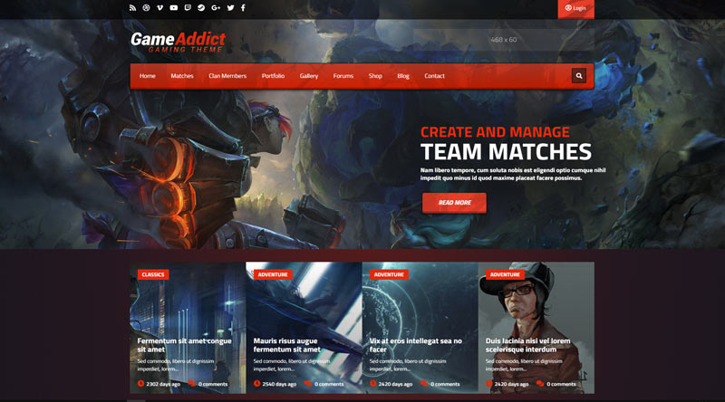 Game Addict WordPress Theme