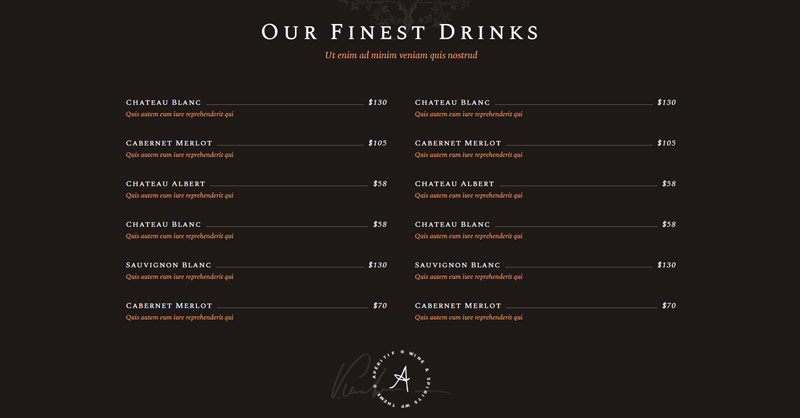 Aperitif WordPress Theme Menu