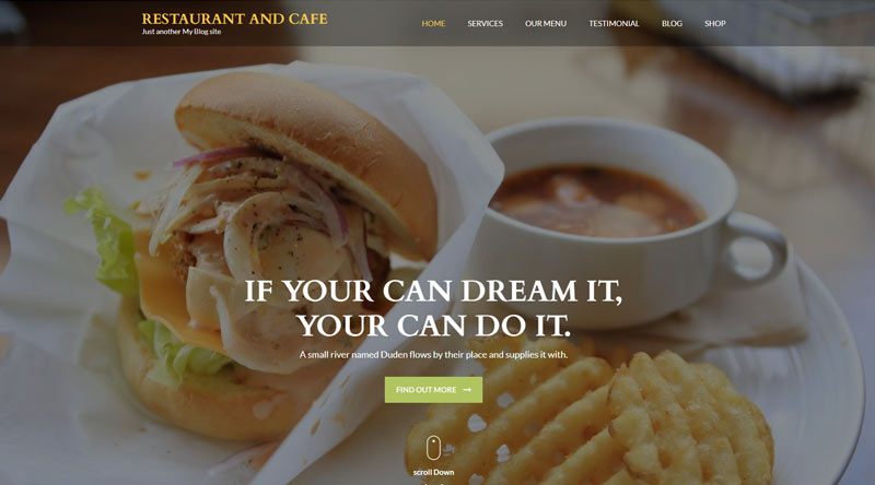 Restaurant and Cafe WordPress Theme