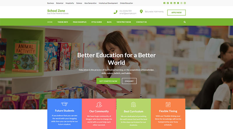 School Zone WordPress Theme