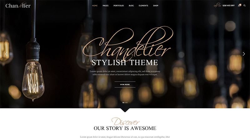 Top 10 teme WordPress pentru magazinul de bijuterii 4 Chandelier WordPress Theme
