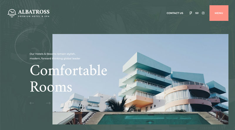始めるための5つ以上の無料のElementorテーマ5 Albatross WordPress Theme