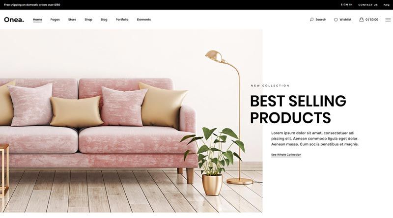 Onea Furniture Store WordPress Themes