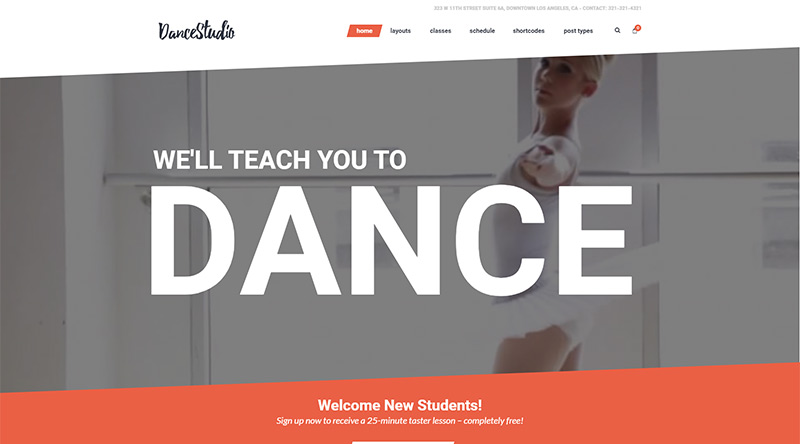 Dance Studio WordPress Theme
