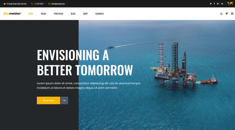 11 个工程师 WordPress 主题来提升您的网站 4 Baumeister Engineers WordPress Themes