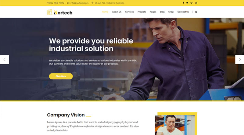 11 个工程师 WordPress 主题来提升您的网站 7 Nortech Engineers WordPress Themes