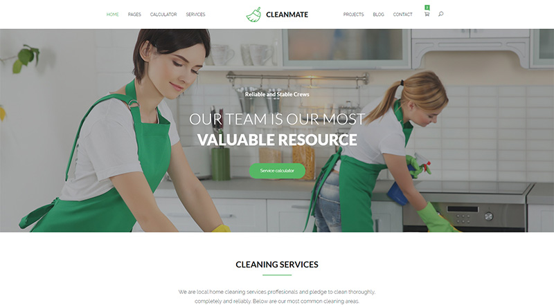 5 temas WordPress da empresa de limpeza para fazer seu site brilhar 6 CleanMate WordPress Theme