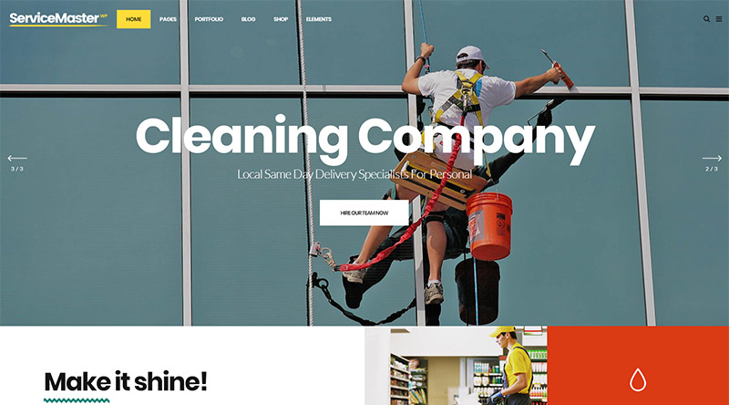 5 temas WordPress da empresa de limpeza para fazer seu site brilhar 2 Service Master WordPress Theme
