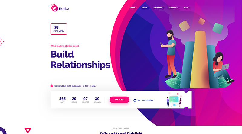 5+ 活动和会议 WordPress 主题吸引人群 5 Exhibz WordPress Theme