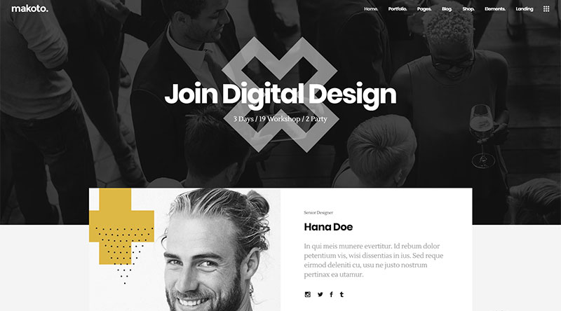 5+ 活动和会议 WordPress 主题吸引人群 3 Makoto WordPress Theme