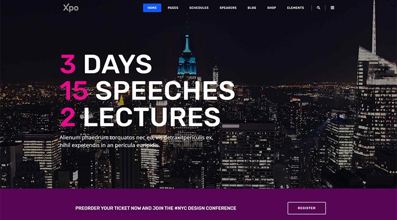 5+ 活动和会议 WordPress 主题吸引人群 4 Xpo WordPress Theme