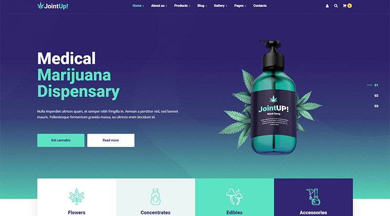 5+ Temas WordPress de Maconha Medicinal Explosiva 5 JointUp WordPress theme