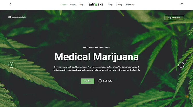 5+ Temas WordPress de Maconha Medicinal Explosiva 7 Sativaka WordPress theme
