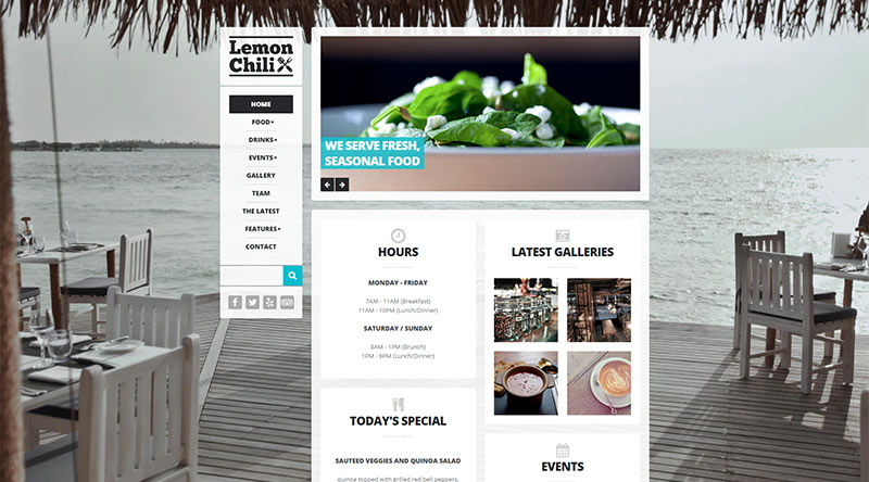 10개 이상의 최고의 프리미엄 레스토랑 WordPress 테마 8 LemonChili WordPress theme