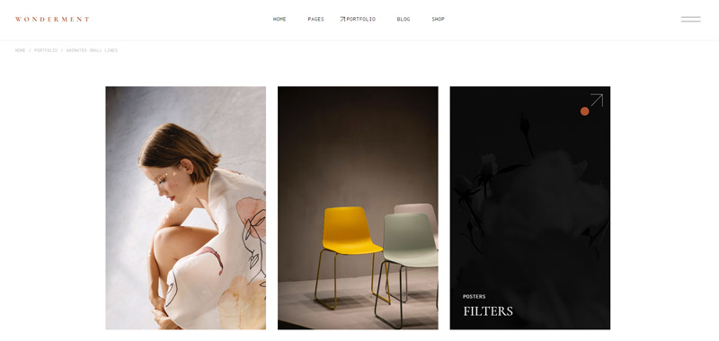 20개 이상의 최고의 아티스트 포트폴리오 Wordpress 테마 8 Wonderment Portfolio