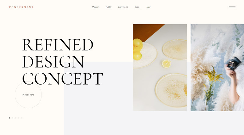 20개 이상의 최고의 아티스트 포트폴리오 Wordpress 테마 7 Wonderment Agency Theme
