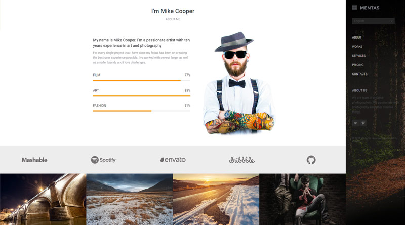 20개 이상의 최고의 아티스트 포트폴리오 Wordpress 테마 36 Mental WordPress Theme