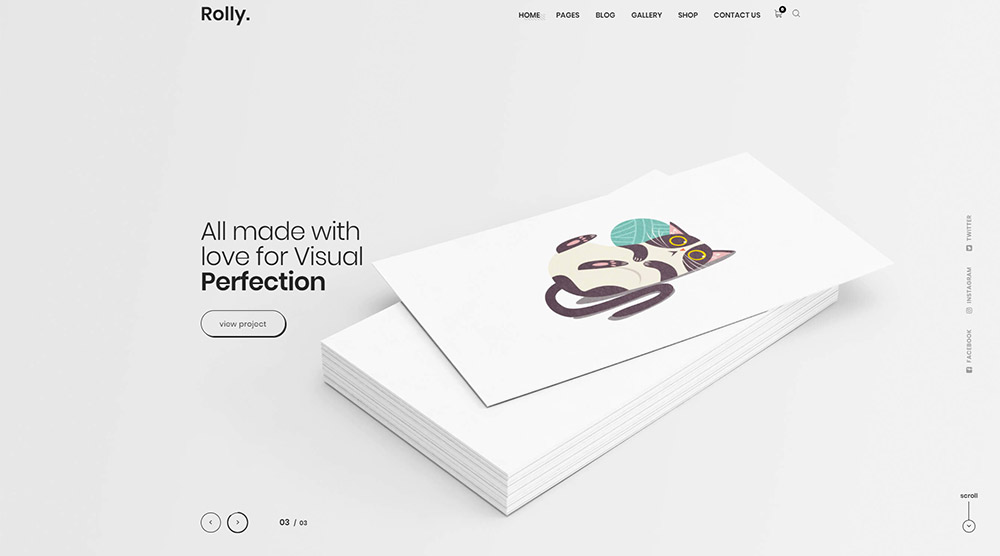 20개 이상의 최고의 아티스트 포트폴리오 Wordpress 테마 30 Rolly WordPress Theme
