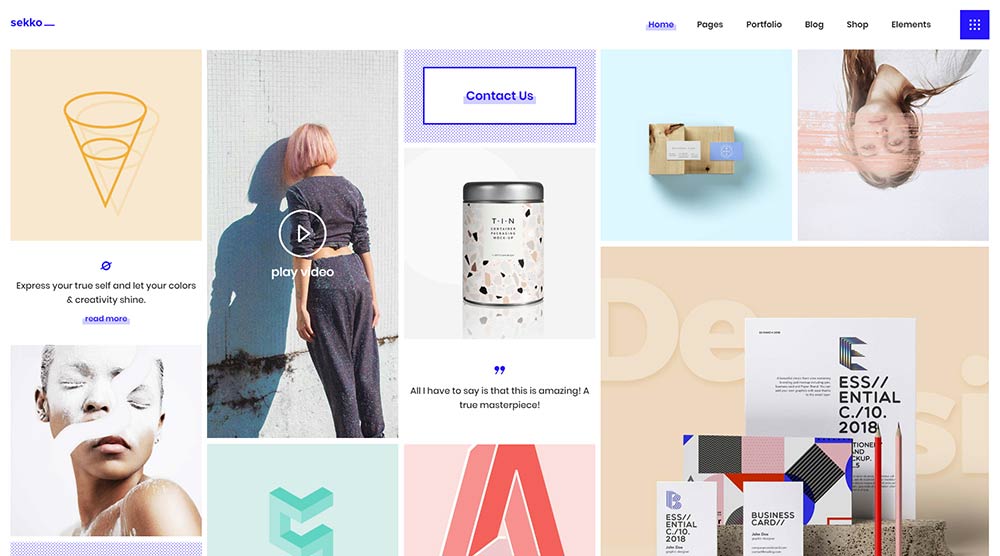 20개 이상의 최고의 아티스트 포트폴리오 Wordpress 테마 46 Sekko WordPress Theme