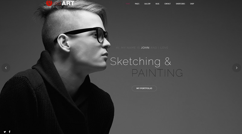 20개 이상의 최고의 아티스트 포트폴리오 Wordpress 테마 28 Red Art WordPress Theme