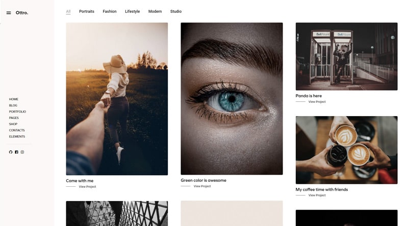 20개 이상의 최고의 아티스트 포트폴리오 Wordpress 테마 11 Ottro WordPress Theme