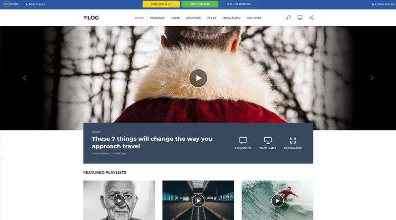 10+ ธีม WordPress พื้นหลังวิดีโอสำหรับช่องใด ๆ 9 Vlog Video Blog