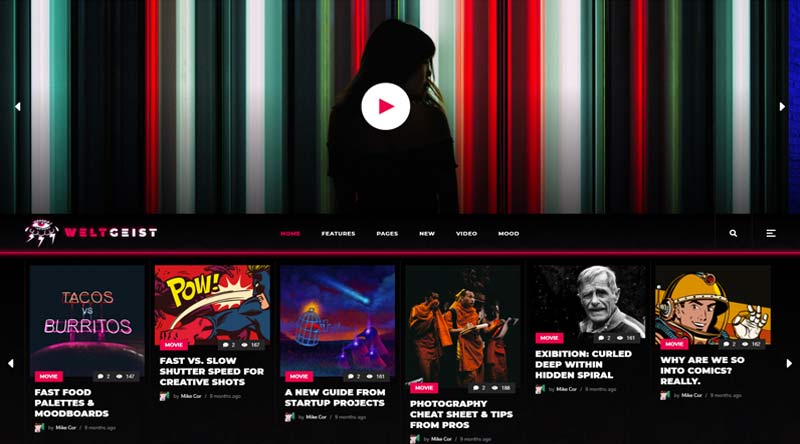 10+ ธีม WordPress พื้นหลังวิดีโอสำหรับช่องใด ๆ 10 Weltgeist Viral Magazine Theme