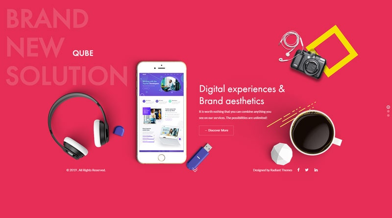 10 fantastici temi WordPress ottimizzati per i dispositivi mobili che ti porteranno lontano 11 Qube WordPress Theme