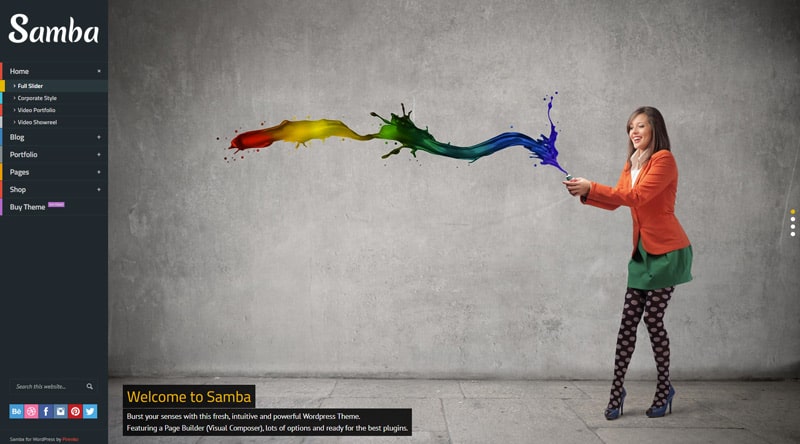 每個利基的 10 個多彩 WordPress 主題 8 Samba WordPress Theme