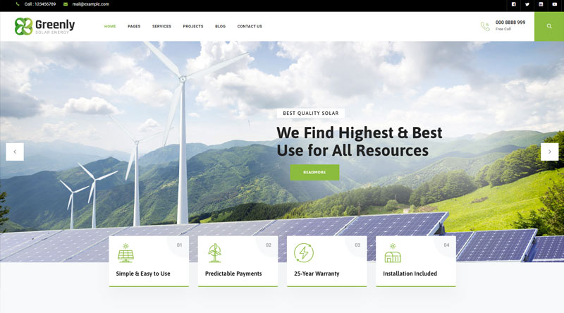 5 melhores e mais ecológicos temas WordPress 6 Greenly WordPress Theme