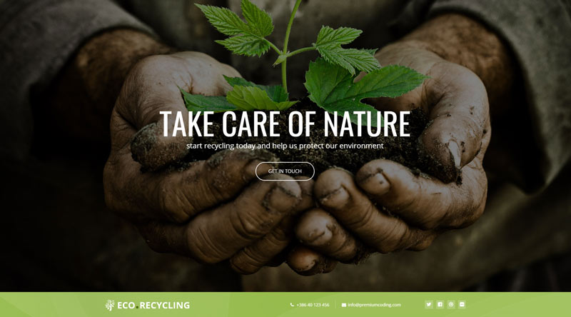 5 melhores e mais ecológicos temas WordPress 5 Eco Recycling WordPress Theme