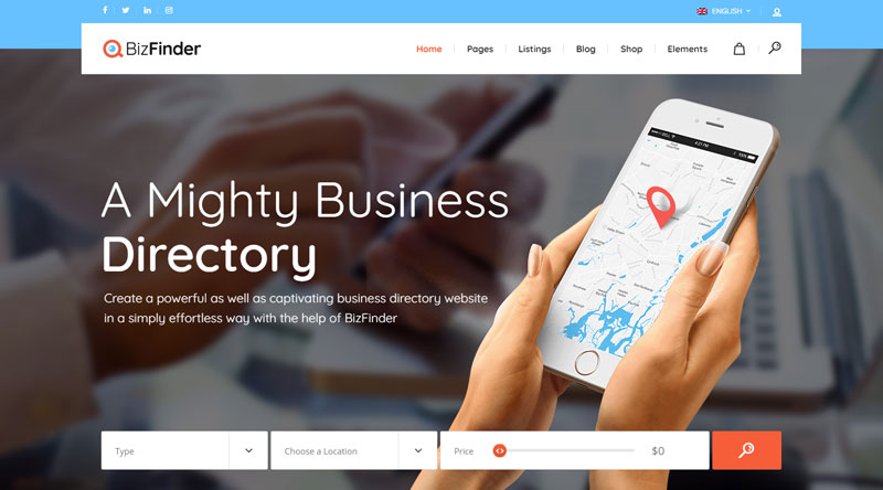 BizFinder WordPress Theme