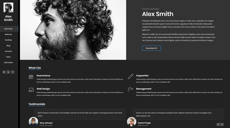 Kerge vCard WordPress Theme
