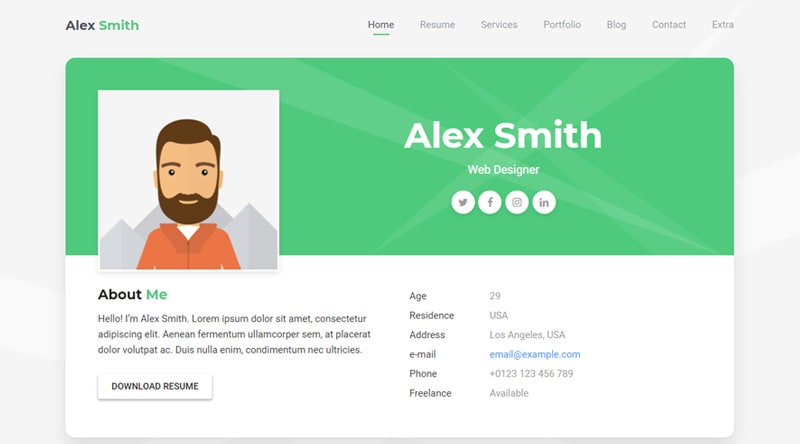 Aveo vCard WordPress Theme