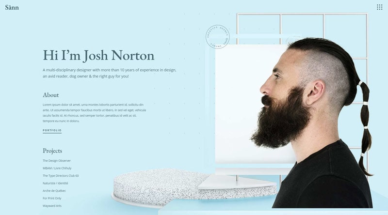 Sann vCard WordPress Theme