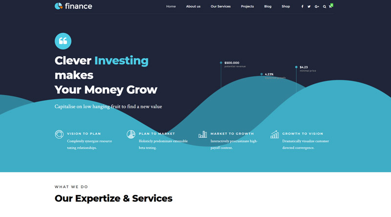 Top 10+ des thèmes de financement WordPress pour un site Web prospère 13 Finance WordPress Theme