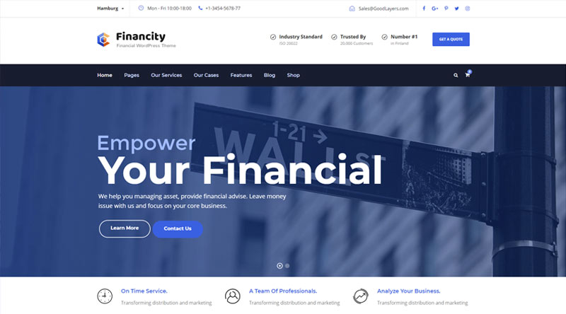 Top 10+ des thèmes de financement WordPress pour un site Web prospère 6 Financity WordPress Theme