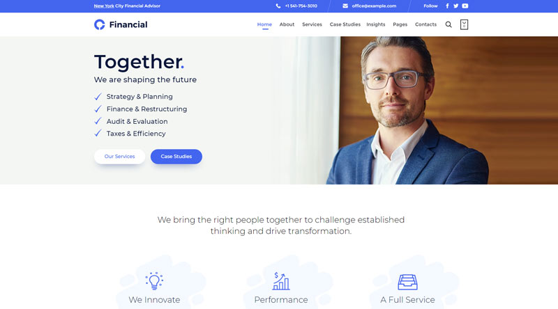 Top 10+ des thèmes de financement WordPress pour un site Web prospère 8 Consultancy WordPress Theme