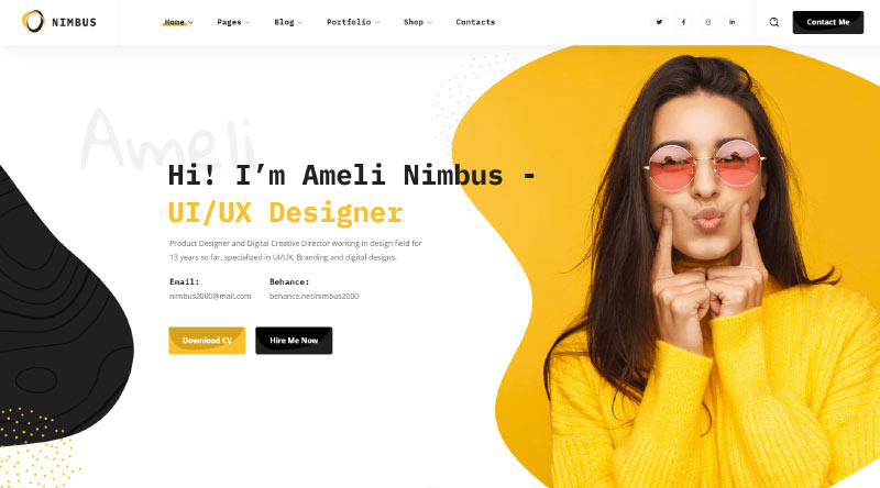 10+ отличных тем для резюме на Wordpress и что включить 5 Nimbus Resume WordPress Theme