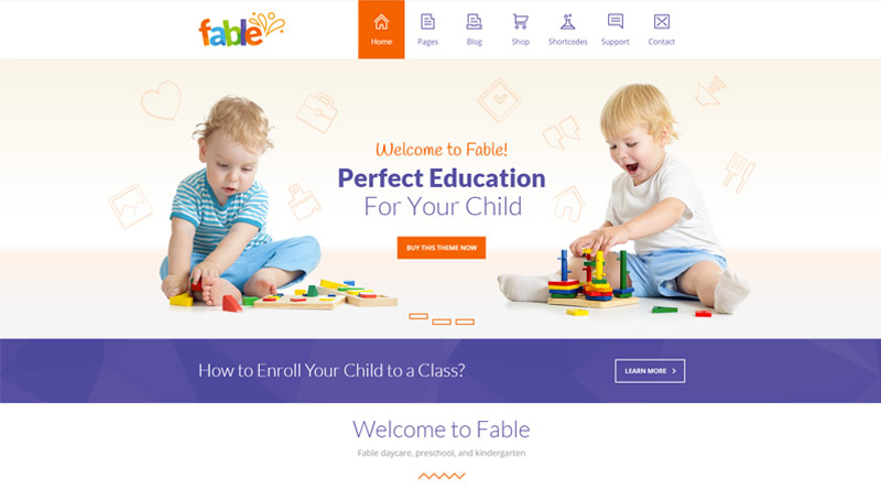 Fable Kindergarten WordPress Themes