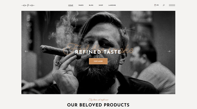 5 тем WordPress для курения горячего табака 2 Plamen Tobacco Store Theme