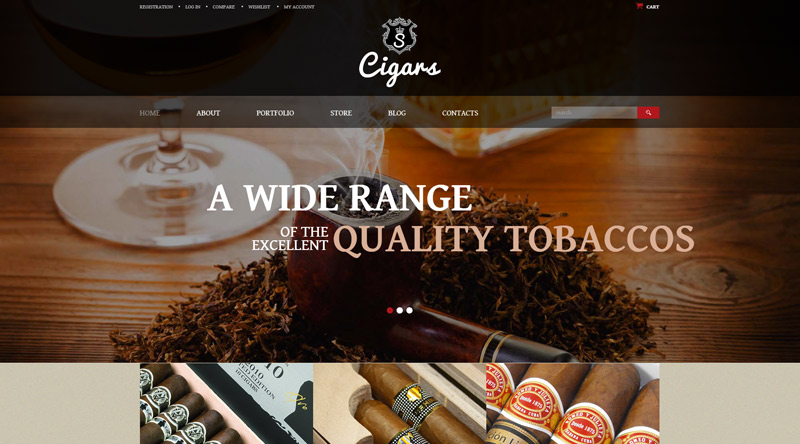 5 тем WordPress для курения горячего табака 6 Tobacco Shop WooCommerce Theme