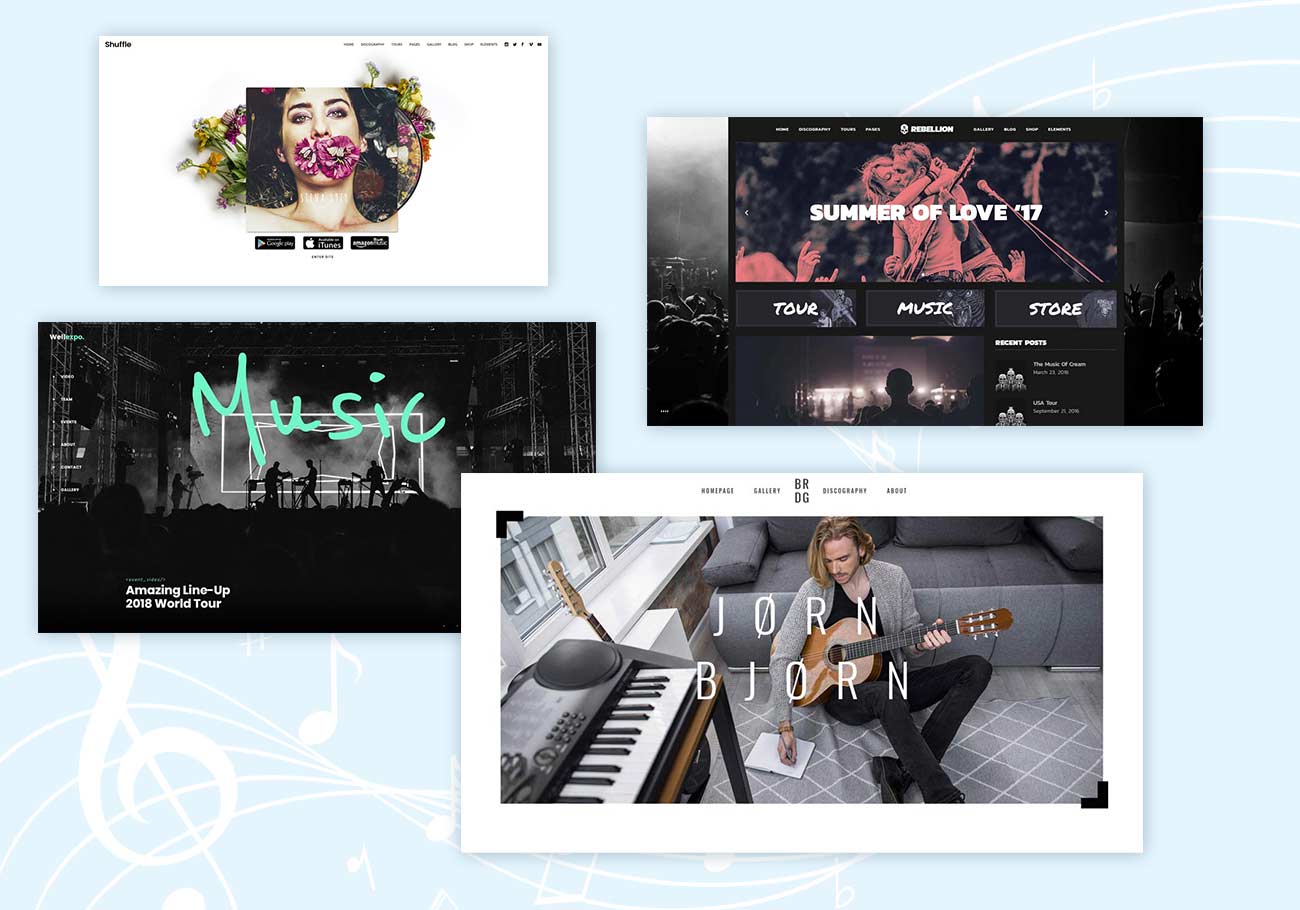 Top 20 WordPress Themes for Musicians